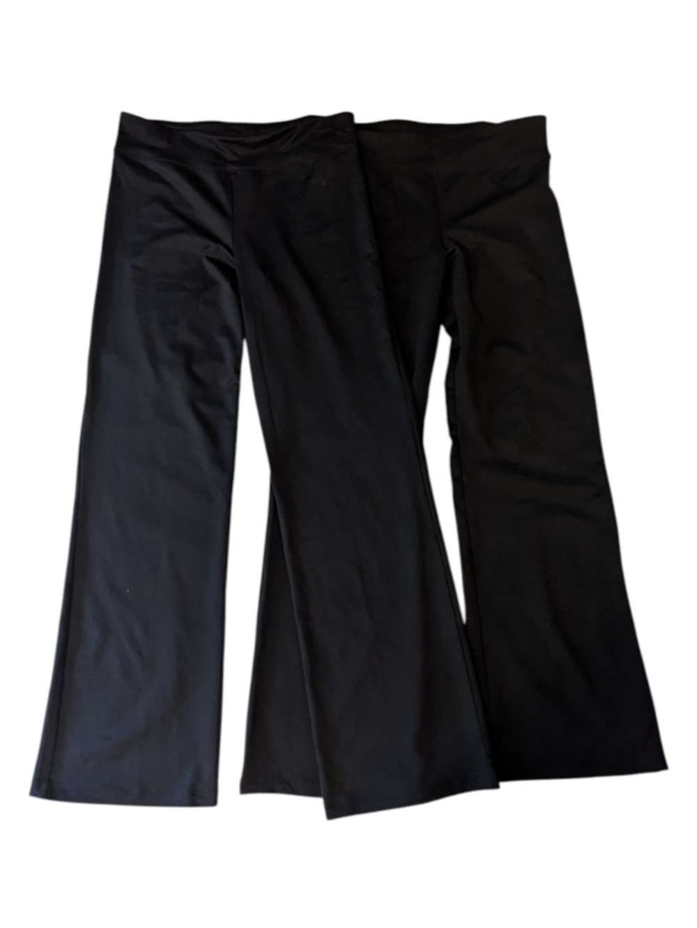 Pack Of 2 Jet Black Boot-Cut Yoga Athlesure Gym Pants Women's Medium